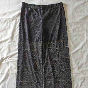 Superline Lasercut Knit Beach Coverup Wide Leg Pants XL